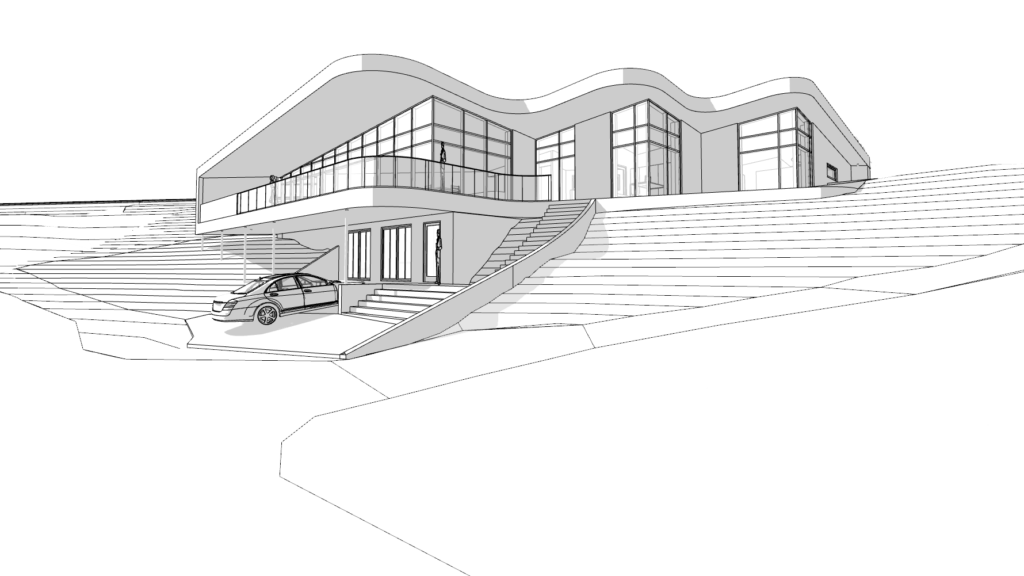 3D visualisering af facade mod fjorden
